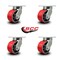Service Caster 6'' Extra Heavy Duty Red Poly on Cast Iron Wheel Swivel Caster , 4PK CRAN-SCC-KP92S630-PUR-RS-4 - alternate 3